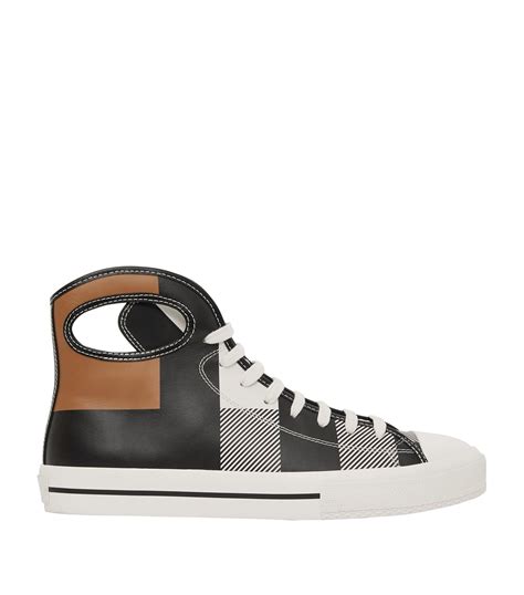 burberry leather sneaker|Burberry high top sneakers.